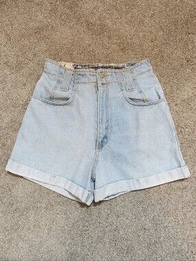 High-Waist Light Blue Denim Shorts